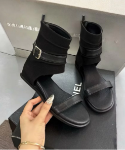 Sandal boot cổ cao độn đế 2cm da mềm êm